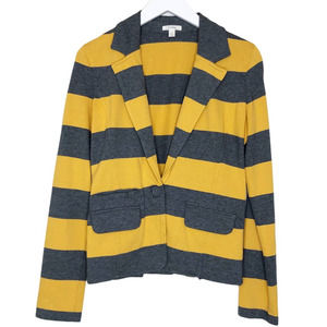 Nordstrom Caslon Yellow Striped Knit Blazer